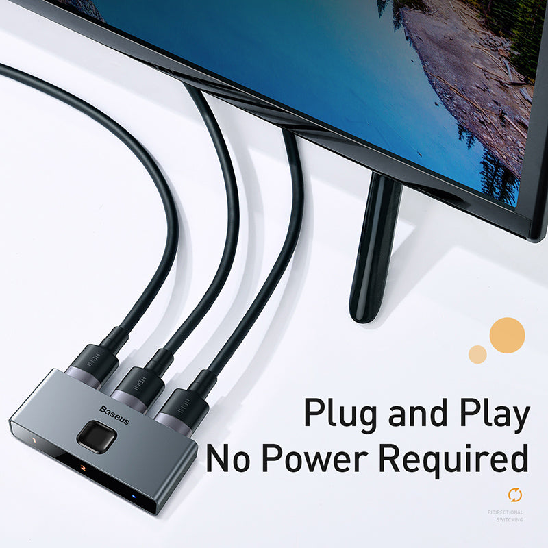 Baseus Matrix HDMI Switcher 4K HD 2-In-1 Convertor Multi Hub - Saif Al Najmi Kw