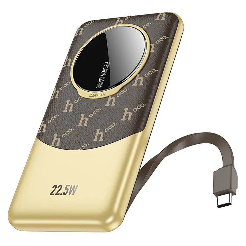 HOCO Leather Grain Finish 10000mAh Power Bank Q29 - Stylish & Portable - Saif Al Najmi Kw