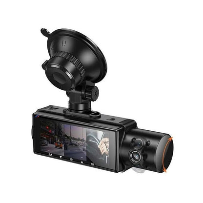 HOCO DI61 Mundial 3-Screen WiFi Driving Recorder – Dash Cam with Simultaneous Display