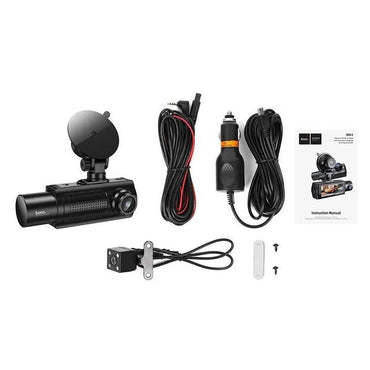 HOCO DI61 Mundial 3-Screen WiFi Driving Recorder – Dash Cam with Simultaneous Display