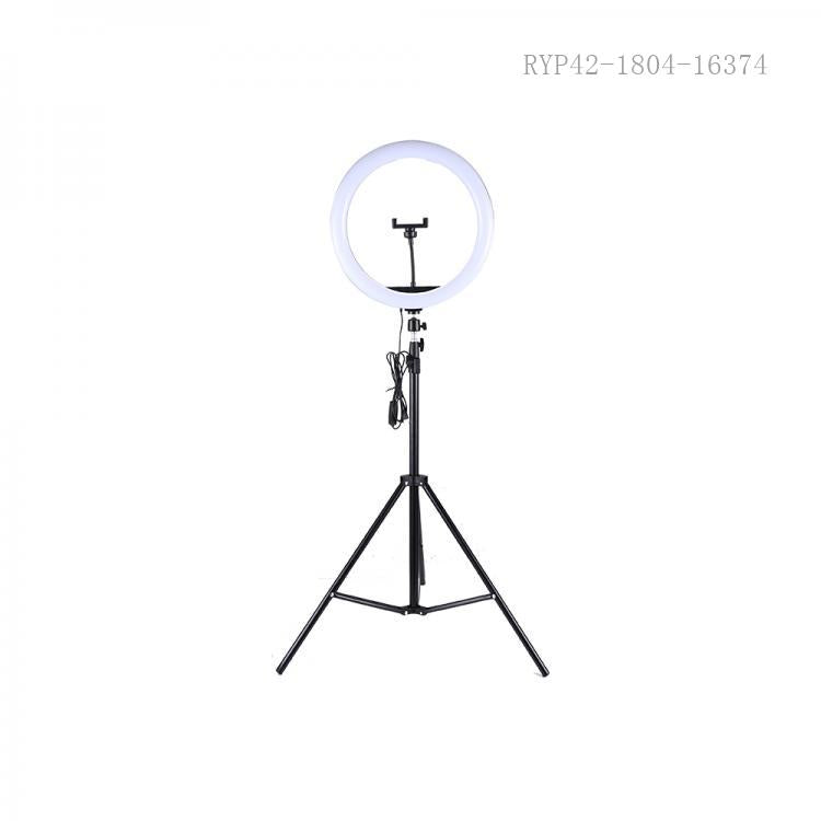LJJ-36 14-Inch 12 W / 15 W LED Ring Light – 192 LED Beads, 3 Color Modes & 9 Brightness Levels + Phone Clip & 2 m USB Cable