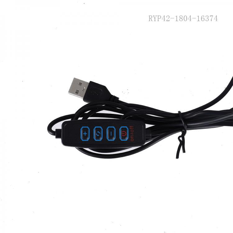 LJJ-36 14-Inch 12 W / 15 W LED Ring Light – 192 LED Beads, 3 Color Modes & 9 Brightness Levels + Phone Clip & 2 m USB Cable