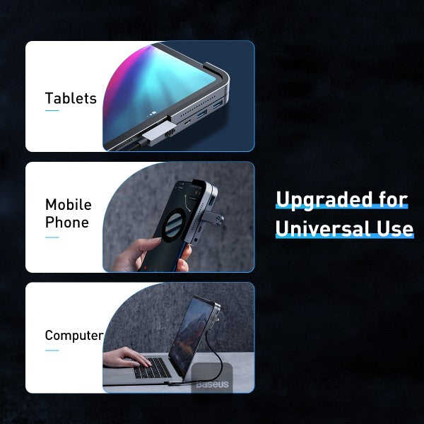 Baseus Bend Angle No.7 Multifunctional Type-C HUB Converter Upgrade Space Gray - Saif Al Najmi Kw