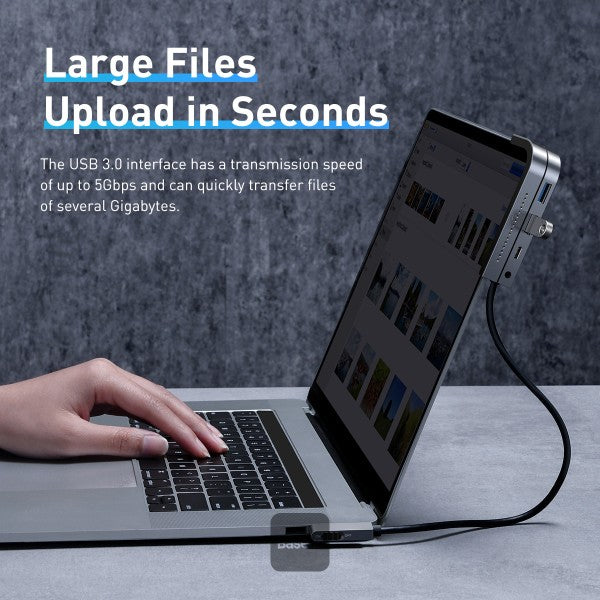 Baseus Bend Angle No.7 Multifunctional Type-C HUB Converter Upgrade Space Gray - Saif Al Najmi Kw
