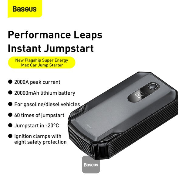 Baseus Super Energy Max 20000mAh Jump Starter & Power Bank - CGNL02001 - Saif Al Najmi Kw