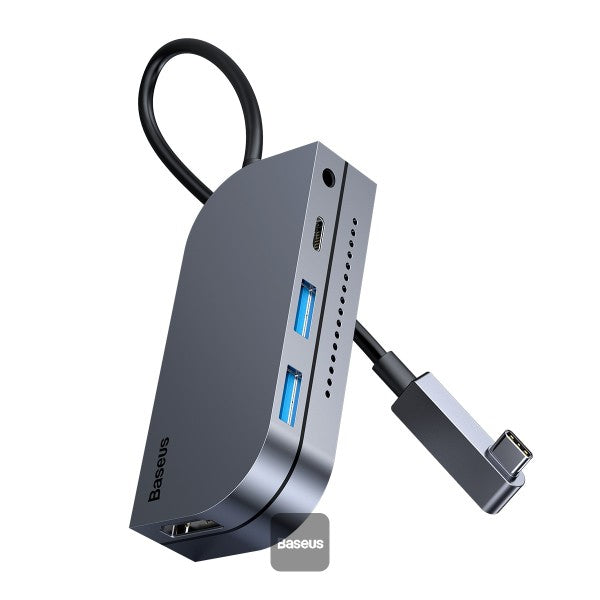 Baseus Bend Angle No.7 Multifunctional Type-C HUB Converter Upgrade Space Gray - Saif Al Najmi Kw