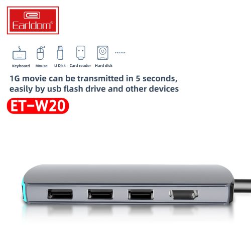 Earldom® 8 in 1 USB C Multi-Function Adapter W20 - Saif Al Najmi Kw