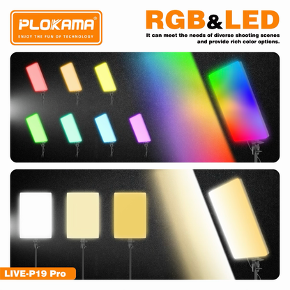 PLOKAMA LIVE P19 Pro 80W RGB LED Fill Light Studio Panel