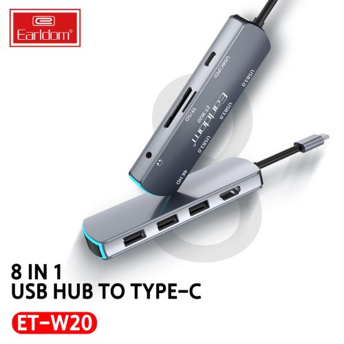 Earldom® 8 in 1 USB C Multi-Function Adapter W20 - Saif Al Najmi Kw