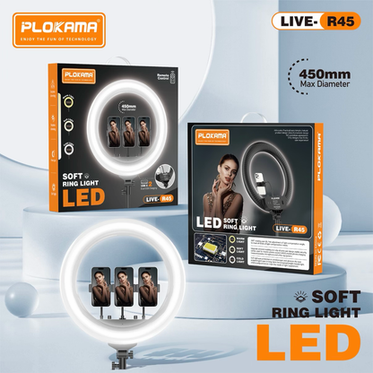 PLOKAMA LIVE R45 18 Inch LED Ring Light 450mm Soft Light