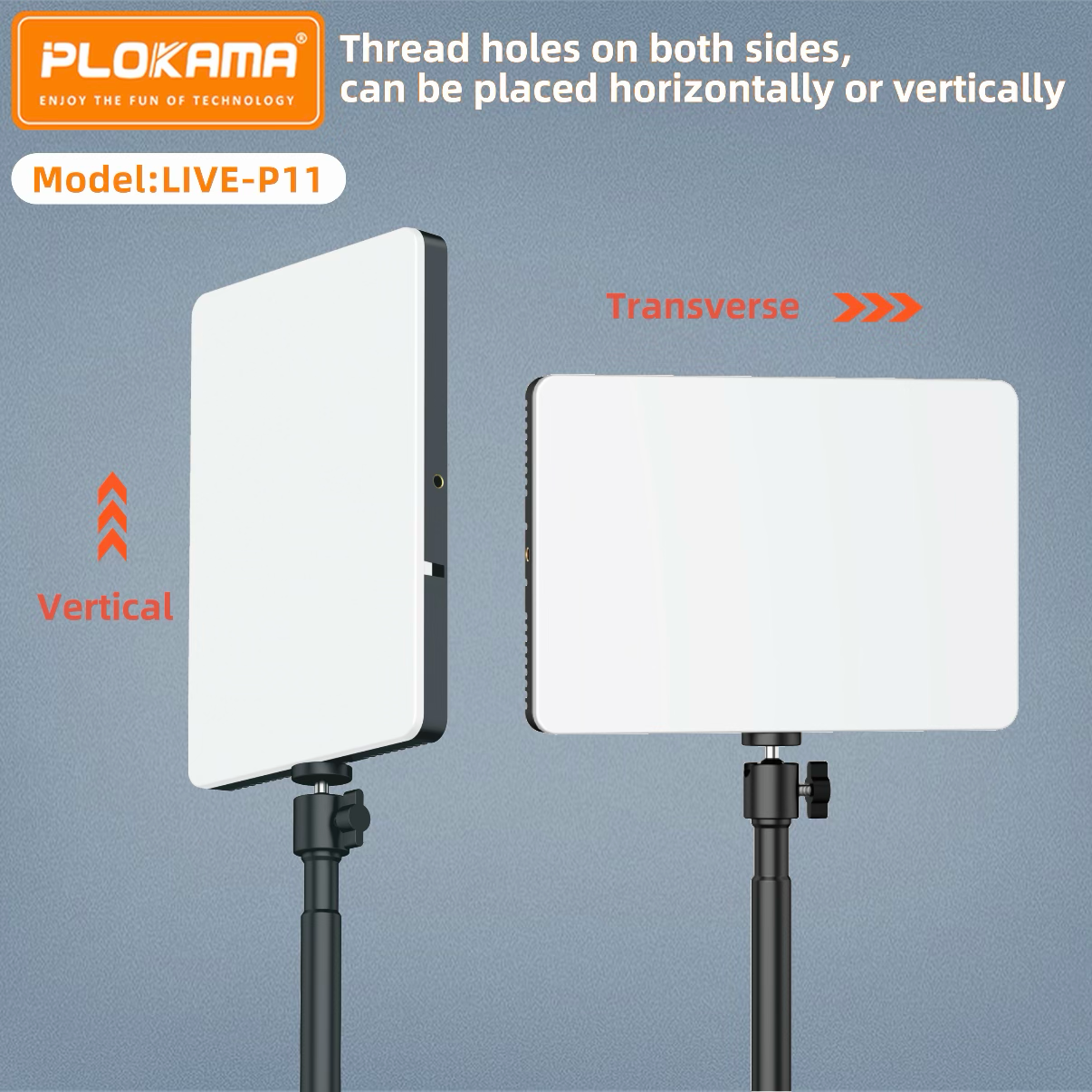 PLOKAMA LIVE-P11 LED Fill Light Panel Soft Studio Video Light