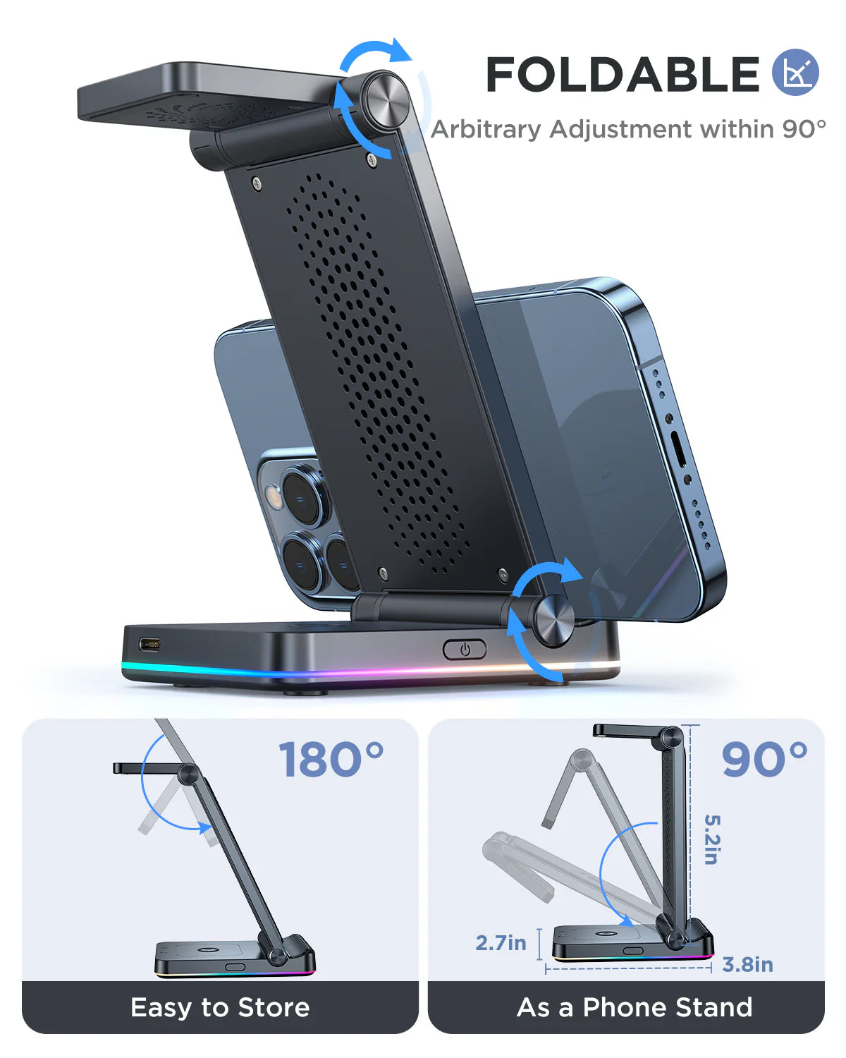 Joyroom JR-WQN01 3-in-1 Foldable Wireless Charging Station - Saif Al Najmi Kw