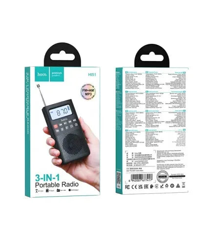 Hoco HI51 Portable Radio Bluetooth Speaker – 5W AM/FM USB/TF
