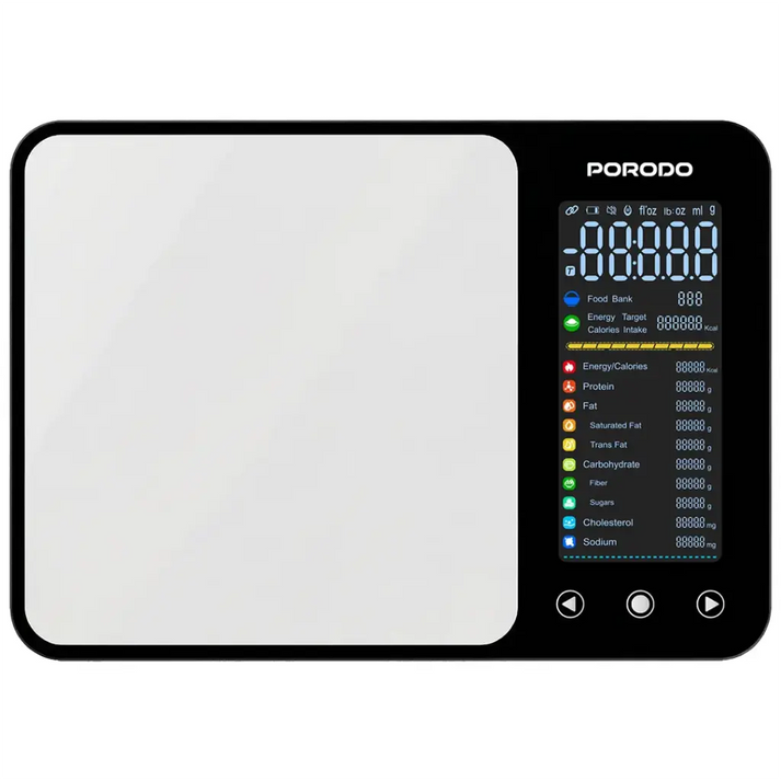 Porodo Kalio Smart Food Kitchen Scale – Nutritional Calculator & Measuring Tape