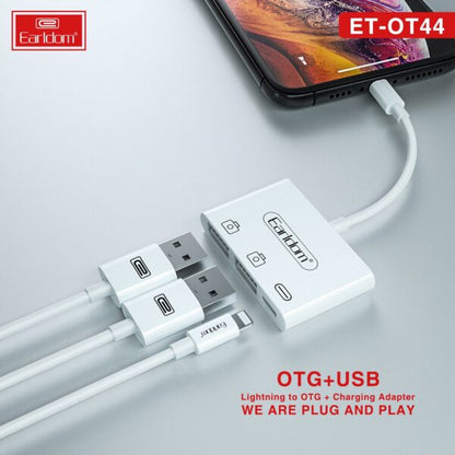 Earldom 2 USB LIGHTNING TO OTG & CHARGING ADAPTER - WHITE - Saif Al Najmi Kw