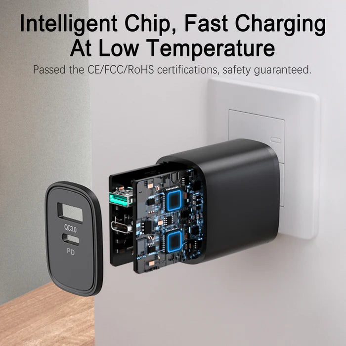 L-QP2011 20W Dual-Port (QC3.0+PD) Fast Charger - Saif Al Najmi Kw