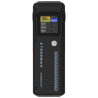 27000mAh Powerology Smart Display Power Bank - 140W PD3.1 - Black - Saif Al Najmi KwPower BankPowerologySaif Al Najmi Kw27000mAh Powerology Smart Display Power Bank - 140W PD3.1 - Black - Saif Al Najmi Kw