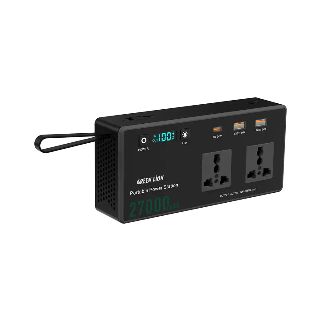 27000mAh Volt Mate Power Station PD 60W AC 150W Green Lion - Black - Saif Al Najmi KwPOWER STATIONGreen LionSaif Al Najmi Kw27000mAh Volt Mate Power Station PD 60W AC 150W Green Lion - Black