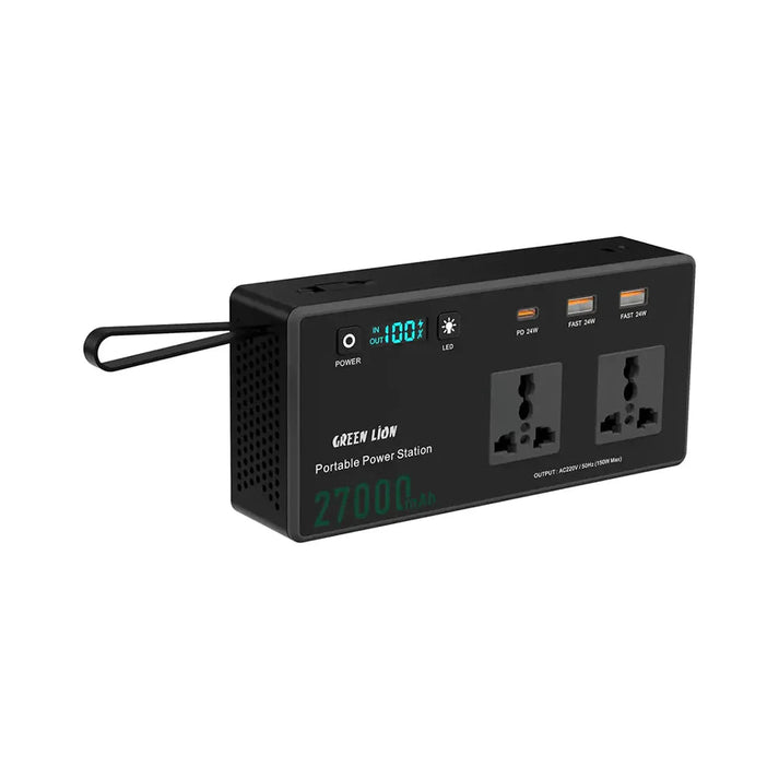 27000mAh Volt Mate Power Station PD 60W AC 150W Green Lion - Black - Saif Al Najmi KwPOWER STATIONGreen LionSaif Al Najmi Kw27000mAh Volt Mate Power Station PD 60W AC 150W Green Lion - Black