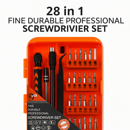 28-in-1 Precision Screwdriver Set – Professional Toolkit with Magnetic Bits & Soft Grip