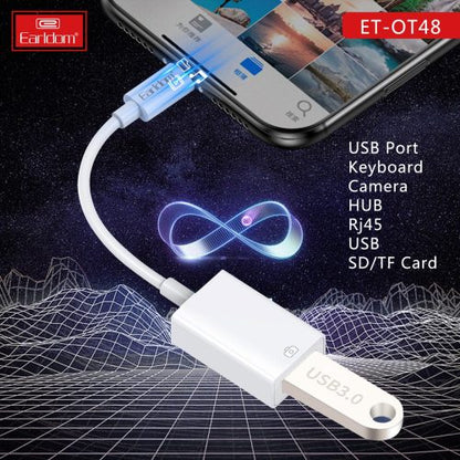 Earldom OT48 Lightning to OTG Adapter - Fast Data Transfer & Charging Cable for iPhone - Saif Al Najmi Kw