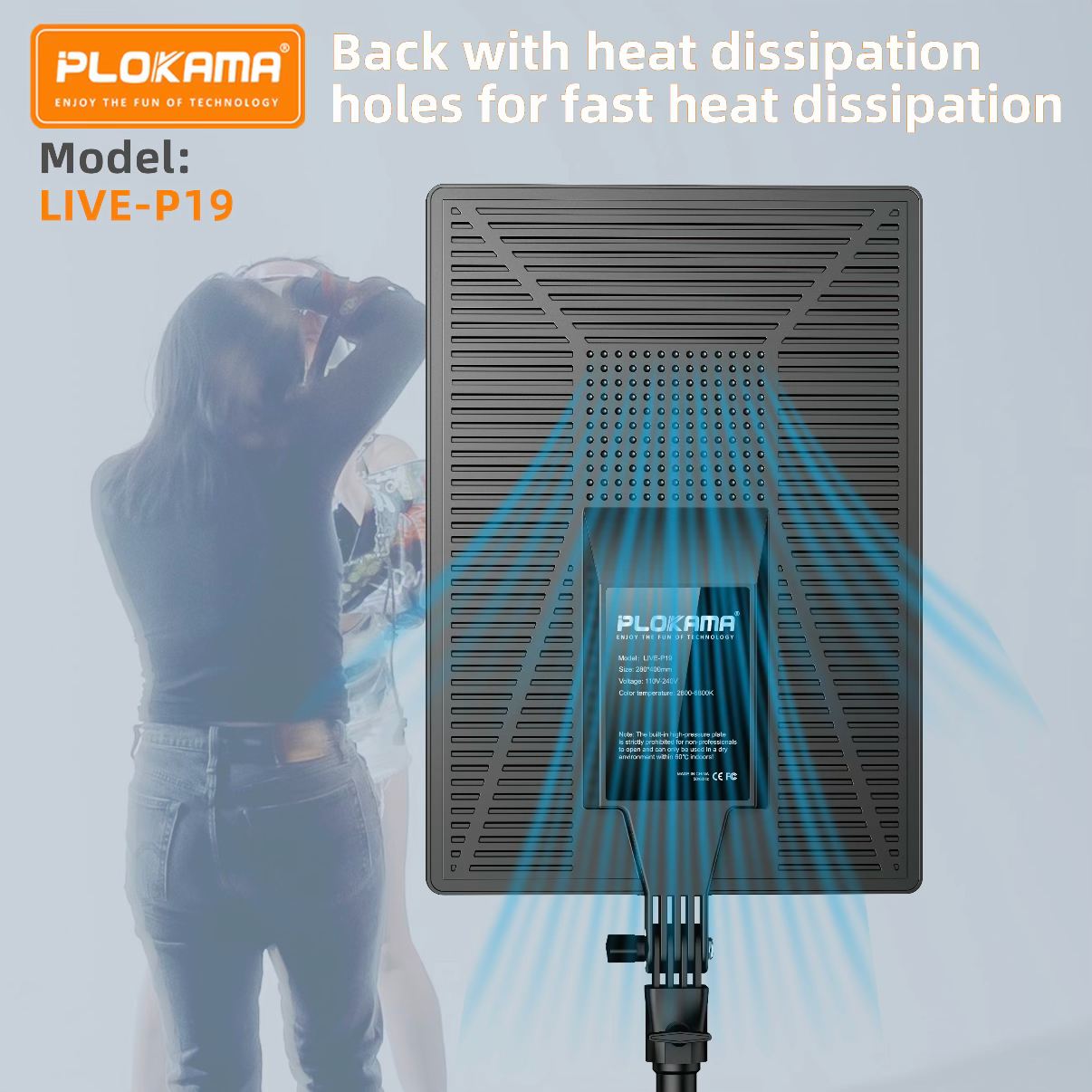 PLOKAMA LIVE P19 LED Fill Light Panel Soft Studio Video Light