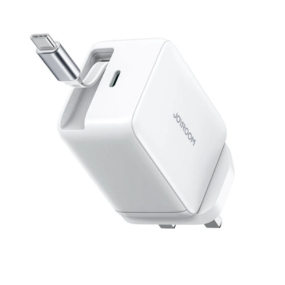 Joyroom 67W GaN Fast Charger with Retractable Cable – UK Plug, White (JR-TCL06)
