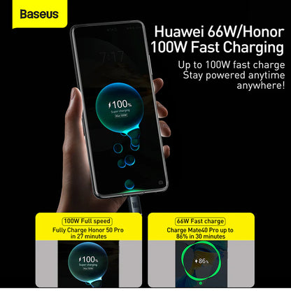 Baseus Crystal Shine Series cable USB cable for fast charging and data transfer USB Type A - USB Type C 100W 2m black (CAJY000501) - Saif Al Najmi Kw