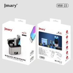 Jmary MW-15 Wireless Microphone for Mobile – 2.4G with Charging Case