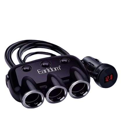 Earldom ES-CS1 Car Socket Charger , Splitter, 2xUSB (F) , 3×12/24V - Saif Al Najmi Kw