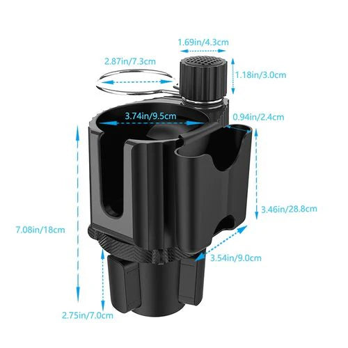 Car Cup Holder Expander with Phone Holder & Coaster - 360° Adjustable Base  html Copy - Saif Al Najmi Kw