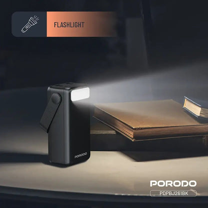 30000mAh Lara Power Bank Built - in Cables Porodo Fast Charge - Black - Saif Al Najmi KwPower BanksPorodoSaif Al Najmi Kw30000mAh Lara Power Bank Built - in Cables Porodo Fast Charge - Black