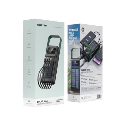 30,000mAh Power Bank Green Lion Solar Max Portable Charger - Black - Saif Al Najmi KwPower BanksGreen LionSaif Al Najmi Kw30,000mAh Power Bank Green Lion Solar Max Portable Charger - Black