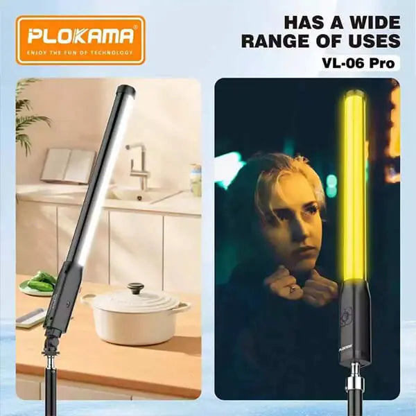Plokama VL-06 Pro RGB Light Stick — Rechargeable 7W