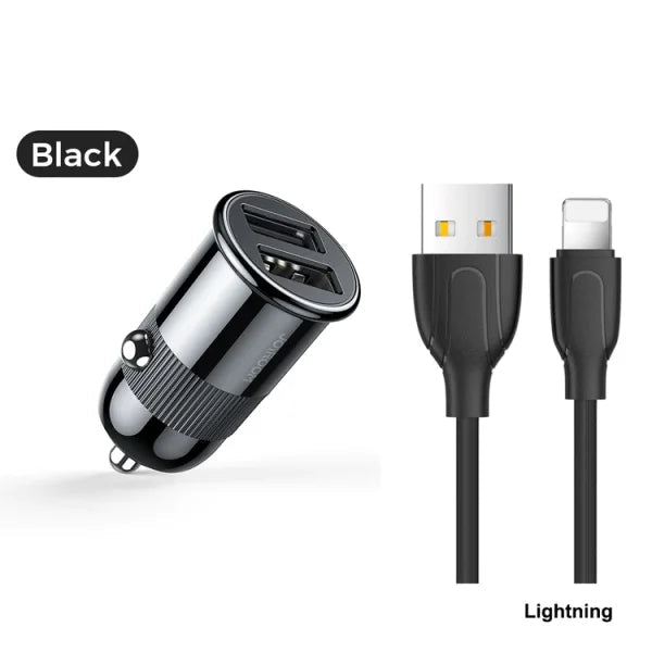 3.1A dual USB Car Charger with Cable C - A06 - Black - Saif Al Najmi KwCar ChargersJOYROOMSaif Al Najmi KwC-A061307673.1A dual USB Car Charger with Cable C - A06 - Black - Saif Al Najmi Kw