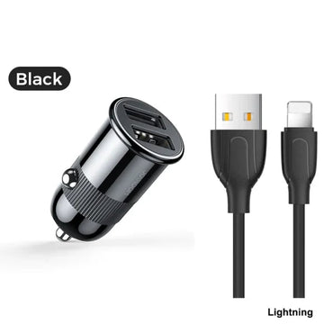 3.1A dual USB Car Charger with Cable C - A06 - Black - Saif Al Najmi KwCar ChargersJOYROOMSaif Al Najmi KwC-A061307673.1A dual USB Car Charger with Cable C - A06 - Black - Saif Al Najmi Kw