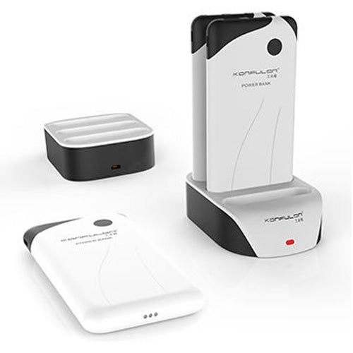 Konfulon 3 x 10000mAh Power Station - 30000mAh Power Bank with Dual USB Output - Saif Al Najmi Kw