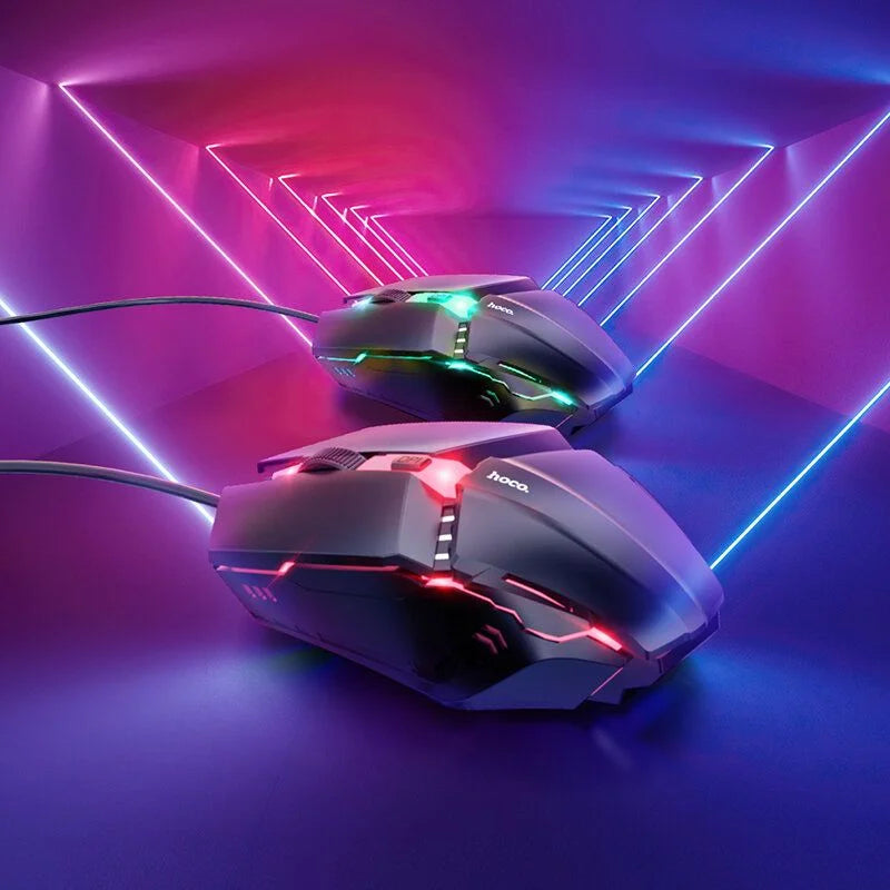 HOCO GM18 Glowing Illuminated Gaming Keyboard and Mouse Set TR00153 - Saif Al Najmi Kw