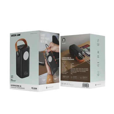 40000mAh Hyper Core 40 Power Bank Fast Charging Portable Green Lion - Black - Saif Al Najmi KwPower BanksGreen LionSaif Al Najmi Kw40000mAh Hyper Core 40 Power Bank Fast Charging Portable Green Lion - Black