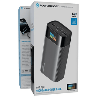 40000mAh Powerology VoltEdge 145W Power Bank - Gray - Saif Al Najmi KwPower BankPowerologySaif Al Najmi Kw40000mAh Powerology VoltEdge 145W Power Bank - Gray
