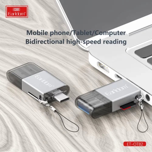 Earldom 4-in-1 Mini Aluminium USB3.0 Card Reader OT82 - Saif Al Najmi Kw