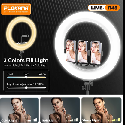 PLOKAMA LIVE R45 18 Inch LED Ring Light 450mm Soft Light