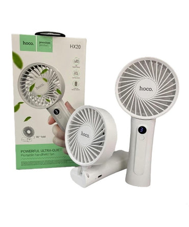 Hoco HX20 Mini Rechargeable Fan – 3-Speed Cool Wind | 1200mAh