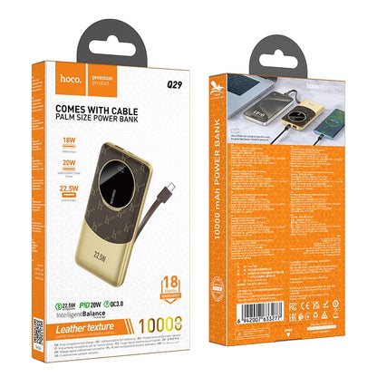 HOCO Leather Grain Finish 10000mAh Power Bank Q29 - Stylish & Portable - Saif Al Najmi Kw