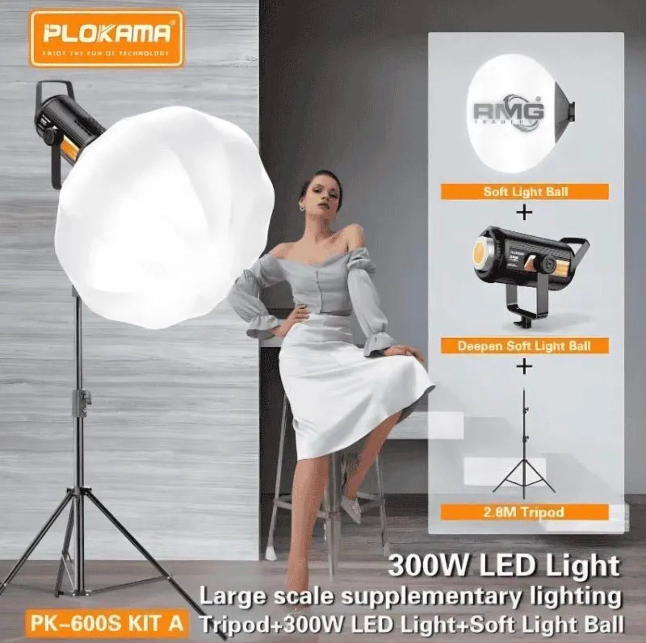 Plokama PK-600S 300W LED Video Light Kit – Professional Studio Lighting