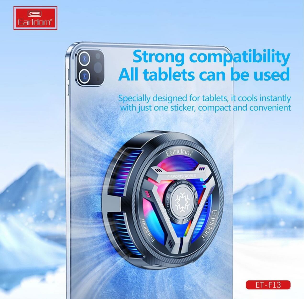 Earldom F13 RGB Radiator Tablet Cooler Fan – Black - Saif Al Najmi Kw