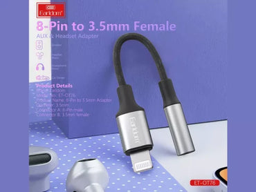 Earldom Lightning to 3.5mm Adapter (Black)- ot76 - Saif Al Najmi Kw