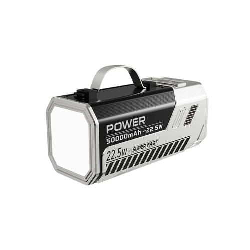 50,000mAh Power Bank Green Lion Power Max 22.5W Fast Charging - Silver - Saif Al Najmi KwPOWER STATIONGreen LionSaif Al Najmi Kw50,000mAh Power Bank Green Lion Power Max 22.5W Fast Charging - Silver