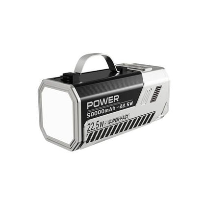 50,000mAh Power Bank Green Lion Power Max 22.5W Fast Charging - Silver - Saif Al Najmi KwPOWER STATIONGreen LionSaif Al Najmi Kw50,000mAh Power Bank Green Lion Power Max 22.5W Fast Charging - Silver