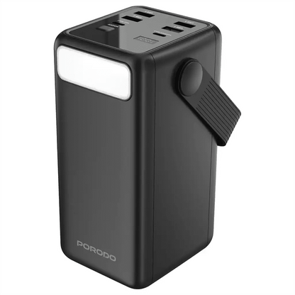 50,000mAh Power Bank Porodo Lara with Integrated Cables & Flashlight - Black - Saif Al Najmi KwPOWER STATIONPorodoSaif Al Najmi Kw50,000mAh Power Bank Porodo Lara with Integrated Cables & Flashlight - Black